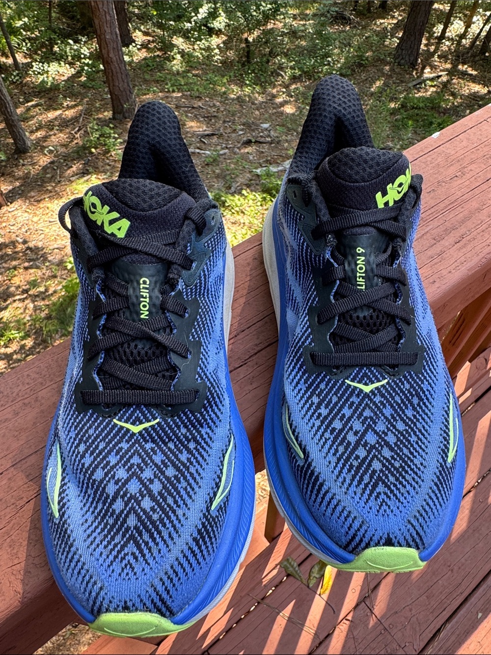 9 HOKA One Clifton 9 Women’s Running Shoes Blue Lime Size 9B - Picture 4 of 15